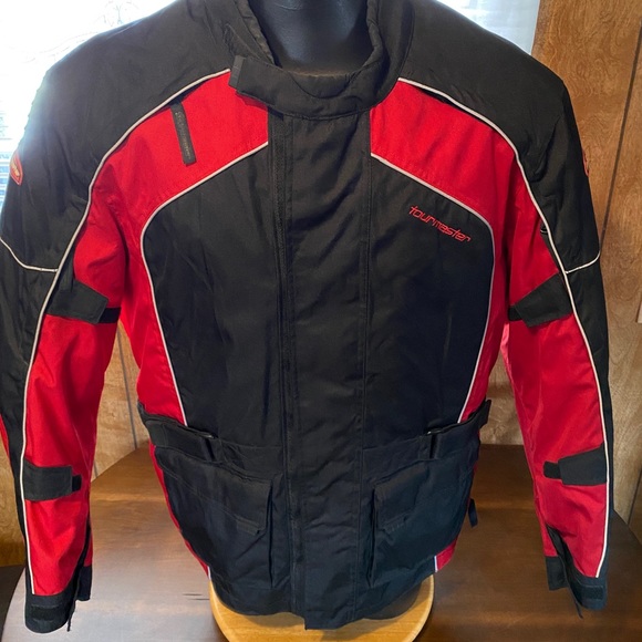 Tourmaster Saber Series 2 Mens Motorcycle Jacket Black/Red XL/46 - Picture 2 of 12